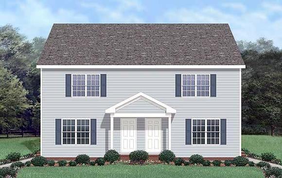 Multi-Family Plan 45370 Elevation