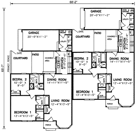 Multi-Family Plan 45371 First Level Plan