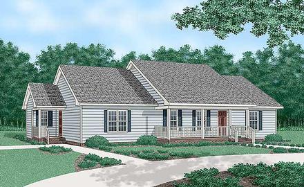 One-Story Ranch Elevation of Plan 45375