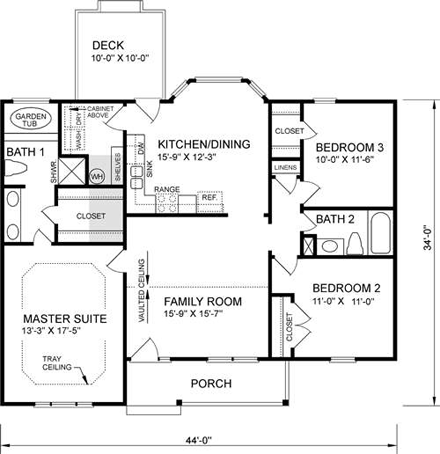 House Plan 45378 First Level Plan