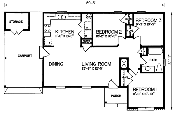 One-Story Ranch Level One of Plan 45382