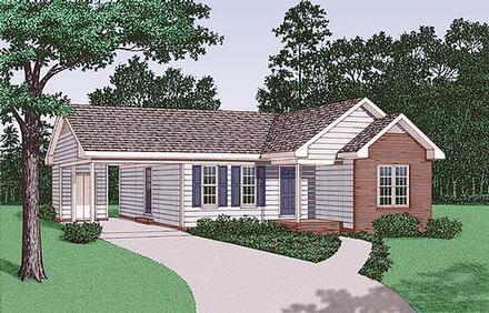 One-Story Ranch Elevation of Plan 45382