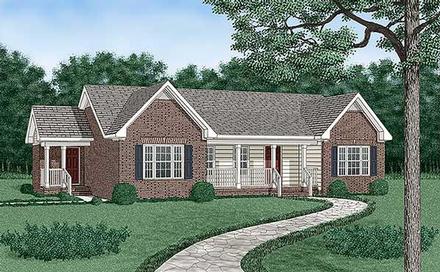 One-Story Traditional Elevation of Plan 45385