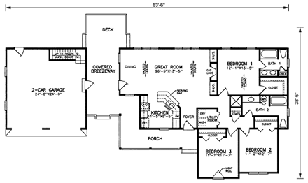 House Plan 45386 First Level Plan