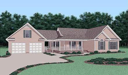 One-Story Ranch Elevation of Plan 45386