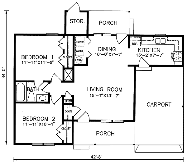 One-Story Ranch Level One of Plan 45387