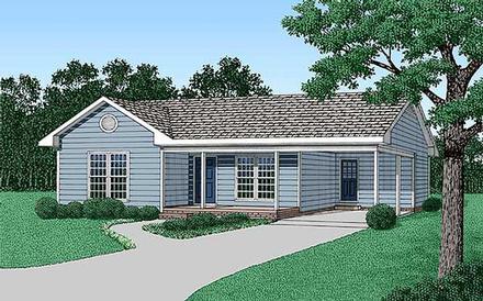 One-Story Ranch Elevation of Plan 45387