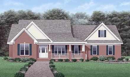 One-Story Traditional Elevation of Plan 45390