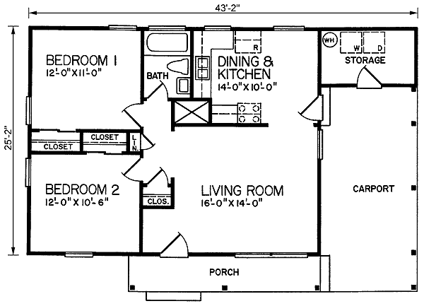 One-Story Ranch Level One of Plan 45393