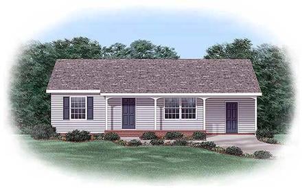 One-Story Ranch Elevation of Plan 45393