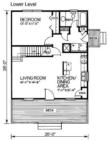 Narrow Lot Level One of Plan 45400