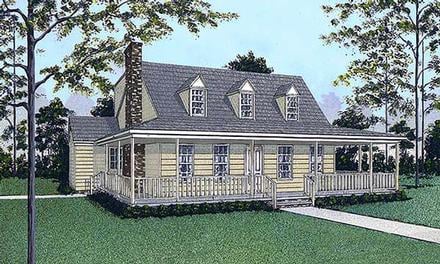 Cape Cod Elevation of Plan 45405