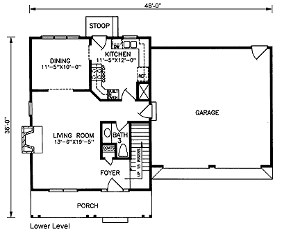 House Plan 45407 First Level Plan