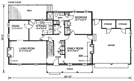 House Plan 45408 First Level Plan