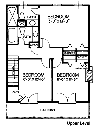 House Plan 45408 Second Level Plan