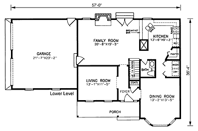 House Plan 45410 First Level Plan