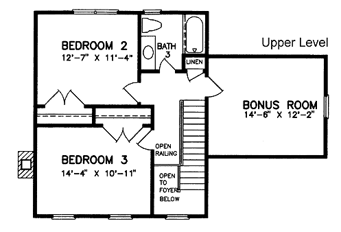 Farmhouse Level Two of Plan 45414