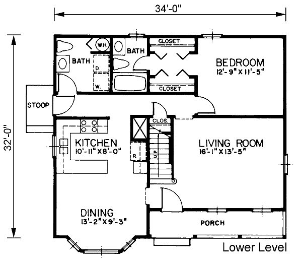 Ranch Level One of Plan 45415