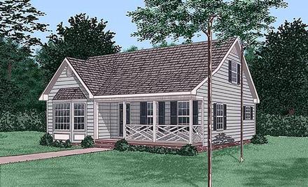 Narrow Lot Ranch Elevation of Plan 45416