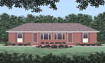One-Story Ranch Elevation of Plan 45418