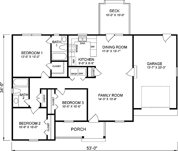 Ranch Level One of Plan 45420