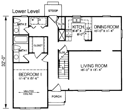 House Plan 45423 First Level Plan