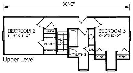 House Plan 45423 Second Level Plan