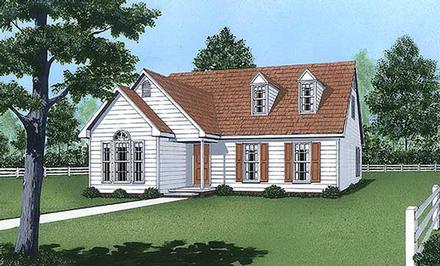 Cape Cod Elevation of Plan 45424