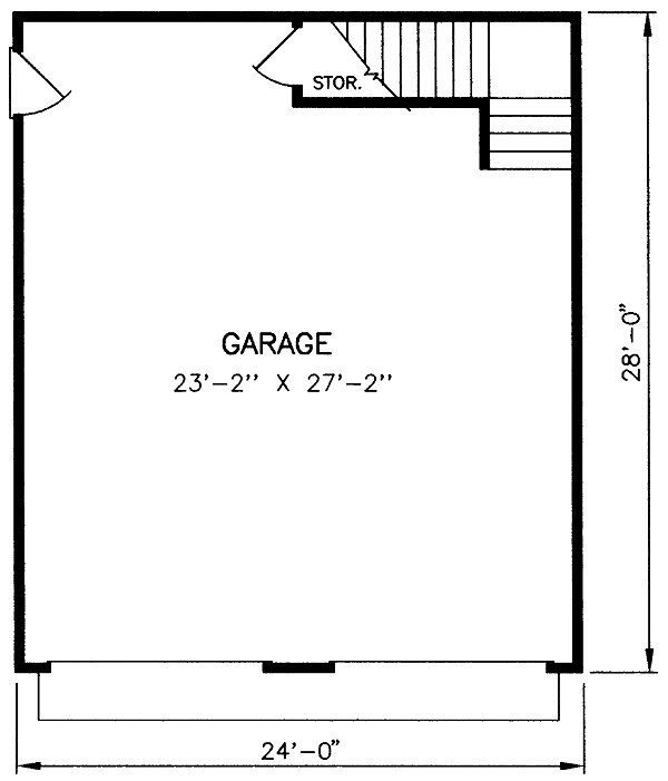 Garage Plan 45425 - 2 Car Garage Level One