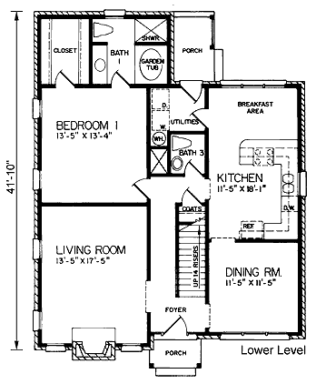 Narrow Lot Traditional Level One of Plan 45427