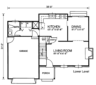 House Plan 45430 First Level Plan