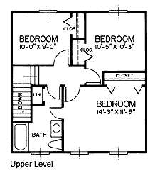 House Plan 45430 Second Level Plan