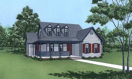 Cape Cod Elevation of Plan 45436