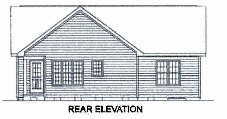 Narrow Lot One-Story Traditional Rear Elevation of Plan 45443