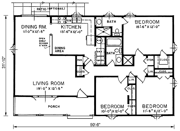 Ranch Level One of Plan 45450