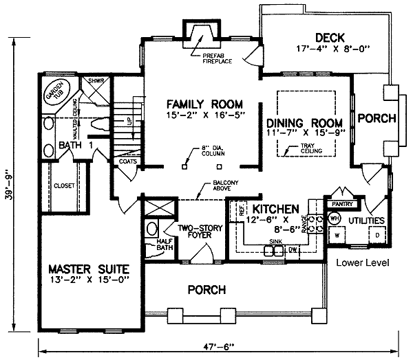 Bungalow Level One of Plan 45451