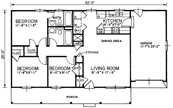 One-Story Ranch Level One of Plan 45453
