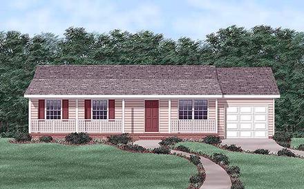 One-Story Ranch Elevation of Plan 45453