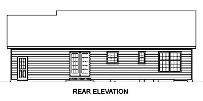 Country Rear Elevation of Plan 45455