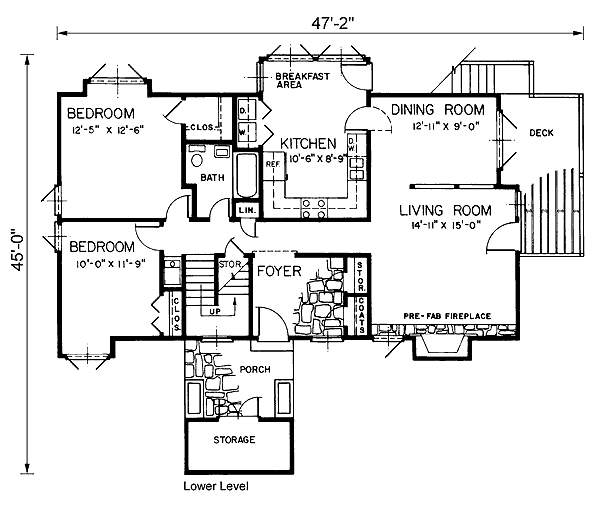 Contemporary Level One of Plan 45456