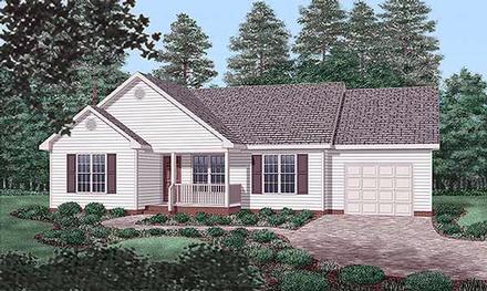 One-Story Traditional Elevation of Plan 45457