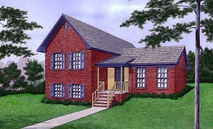 Narrow Lot Traditional Elevation of Plan 45463