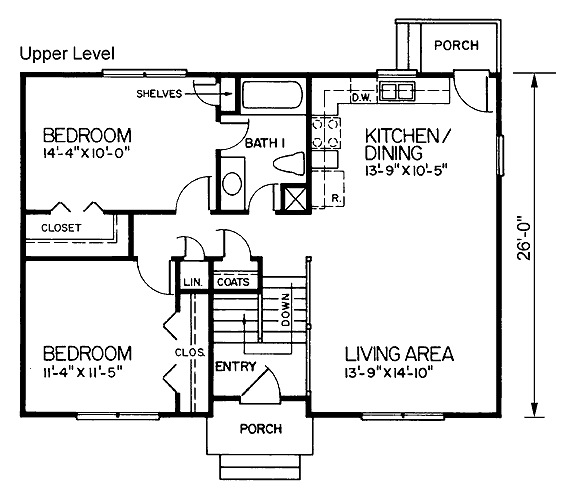 Narrow Lot Traditional Level Two of Plan 45464