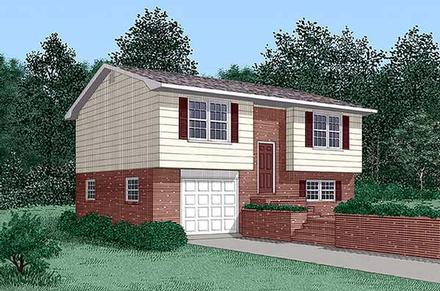 Narrow Lot Traditional Elevation of Plan 45464