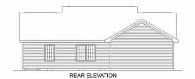 Ranch Rear Elevation of Plan 45468