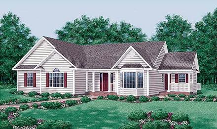 One-Story Traditional Elevation of Plan 45469