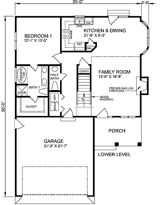 House Plan 45470 First Level Plan