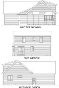Traditional Rear Elevation of Plan 45470