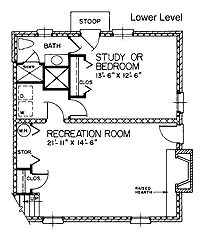 One-Story Traditional Level One of Plan 45471