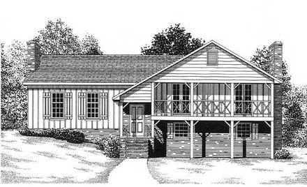 One-Story Traditional Elevation of Plan 45471